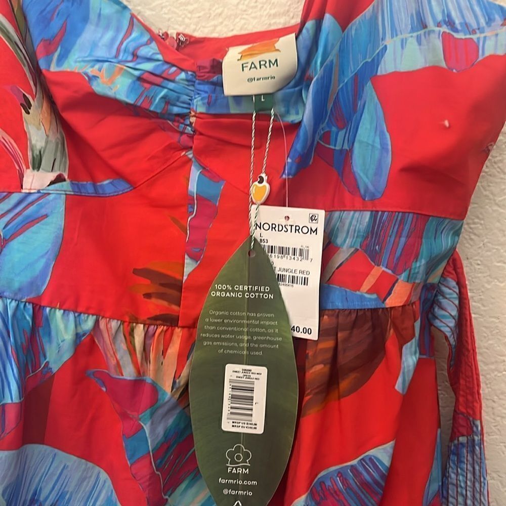 FARM RIO Red Sweet Jungle Midi Dress NWT $240 - Picture 8 of 9
